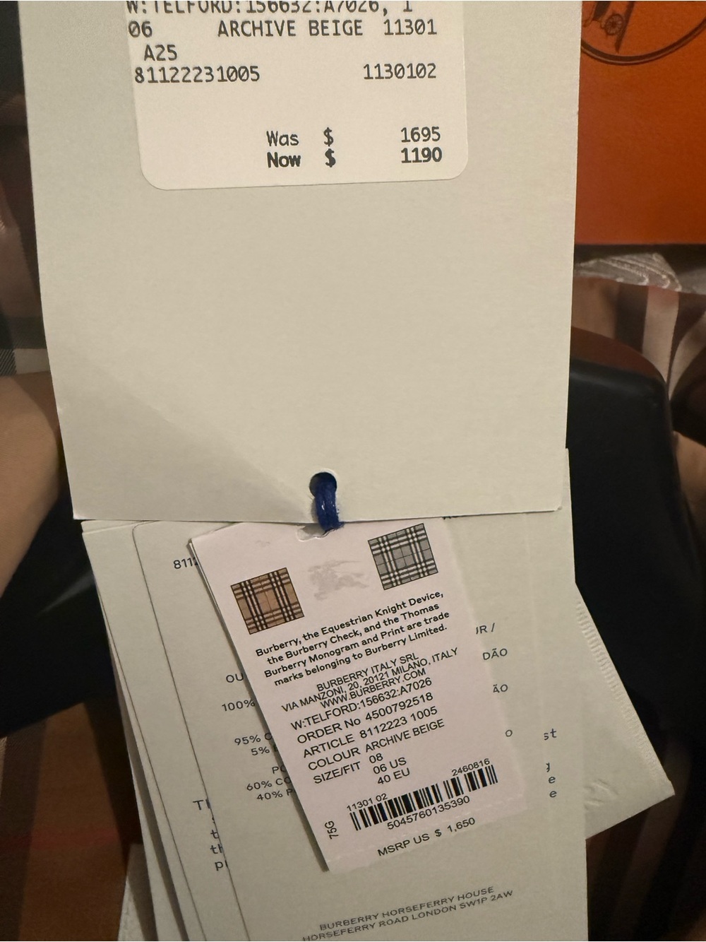 Burberry Double-Breasted Camel Trench Coat - Picture 4 of 12